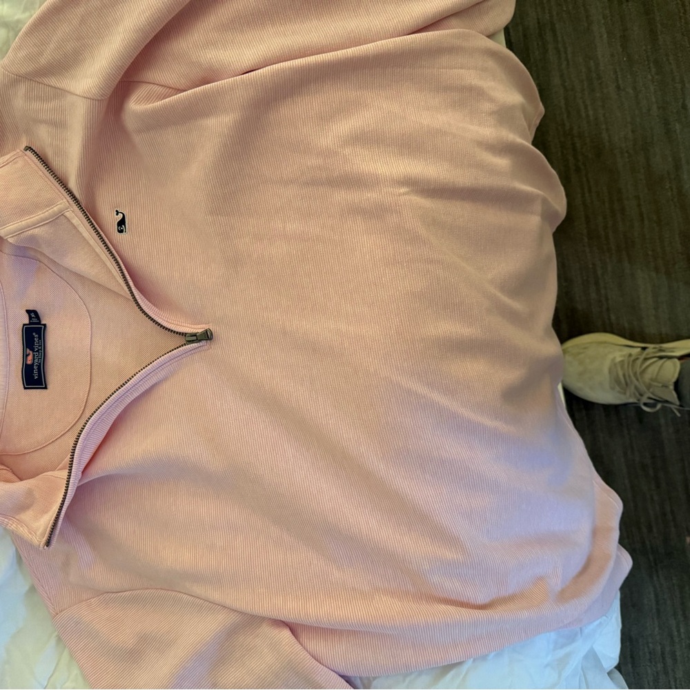 Vineyard Vines Men's Light Pink Zip Up Sweater